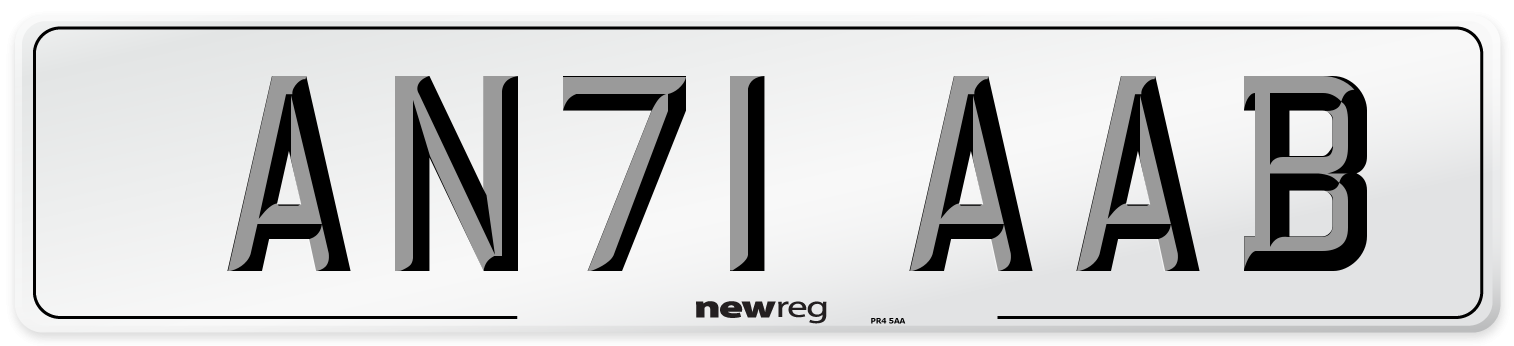 AN71 AAB Number Plate from New Reg